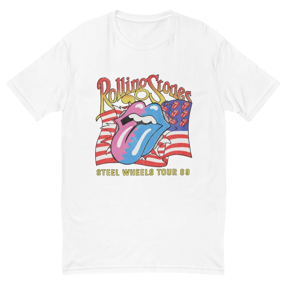The Rolling Stones Steel Wheels White Tour Tee - The Sound of Vinyl