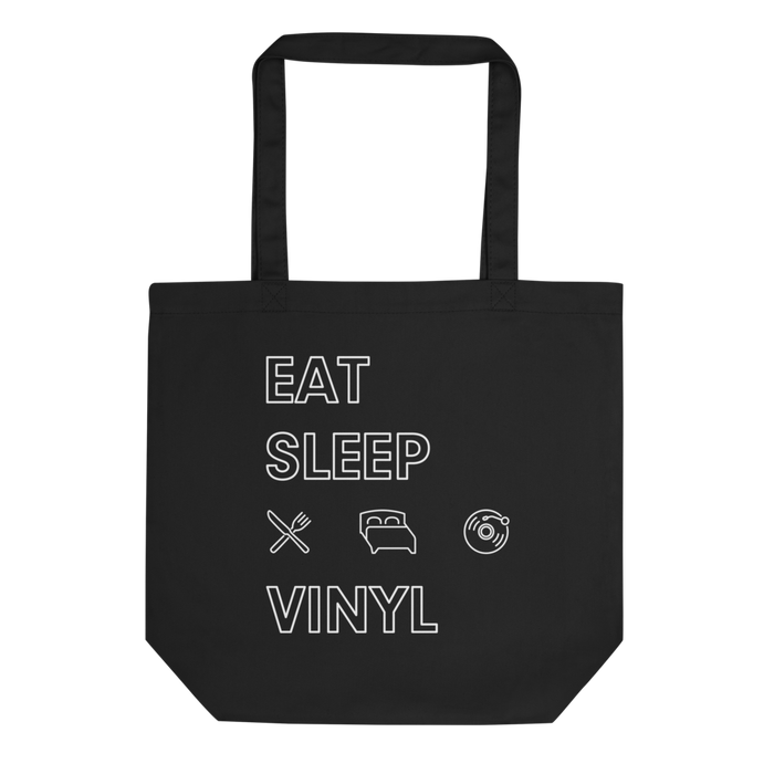 Buy The Sound of Vinyl Eat. Sleep. Vinyl. Tote Bag Black Vinyl