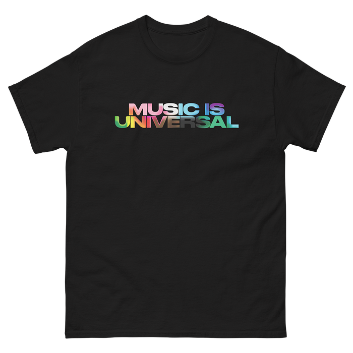 Music Is Universal Short Sleeve T-shirt (Black) Front 