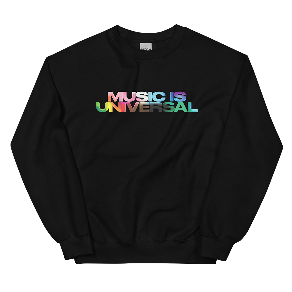 Music Is Universal Crewneck Sweatshirt (Black) Front 